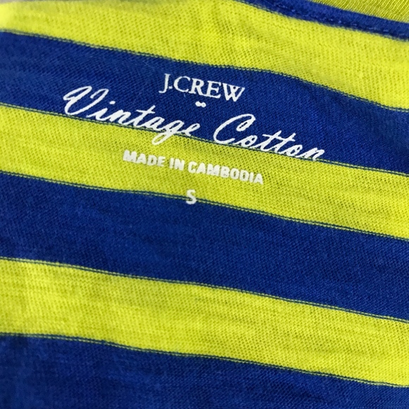 J. Crew Women's Size S Blue & Yellow Stripped top - Picture 3 of 8